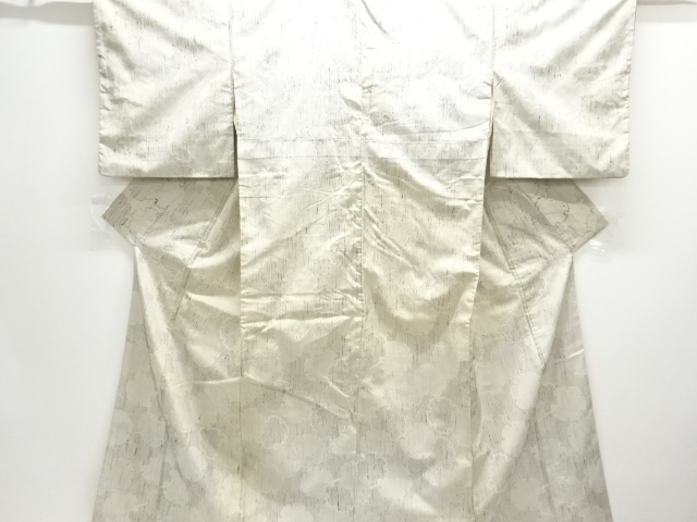 JAPANESE KIMONO / ANTIQUE KIMONO / SILK / TSUMUGI / WOVEN SNOWFLAKE